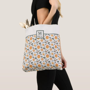 Bolso De Tela Tote de Navidades Monograma Citrus Hygge