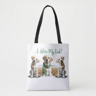 Bolso De Tela Tote de Navidades recuperadores de Labrador