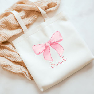 Bolso De Tela Tote de nombre de vaca rosa regalo de soltera de s