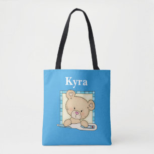 Bolso De Tela Tote de nombre para agregar nombre de oso de enfer