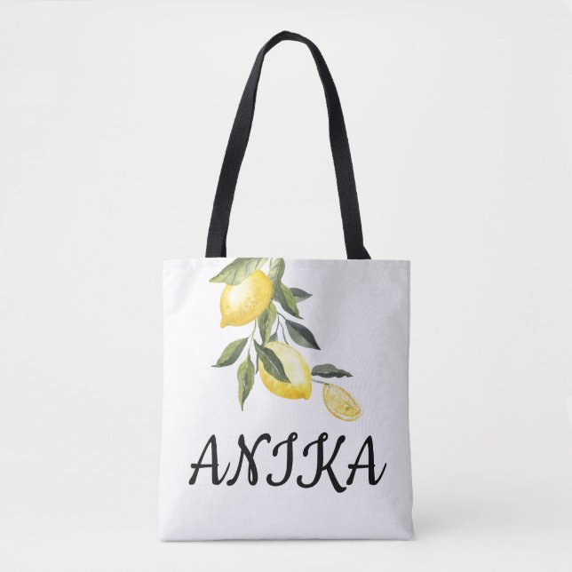 BOLSO DE TELA TOTE DE NOMBRE PERSONALIZADO DE LIMONCELLO (Anverso)