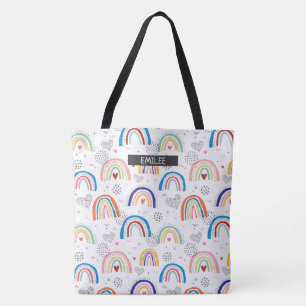 Bolso De Tela Tote de nombres completos del arcoiris personaliza