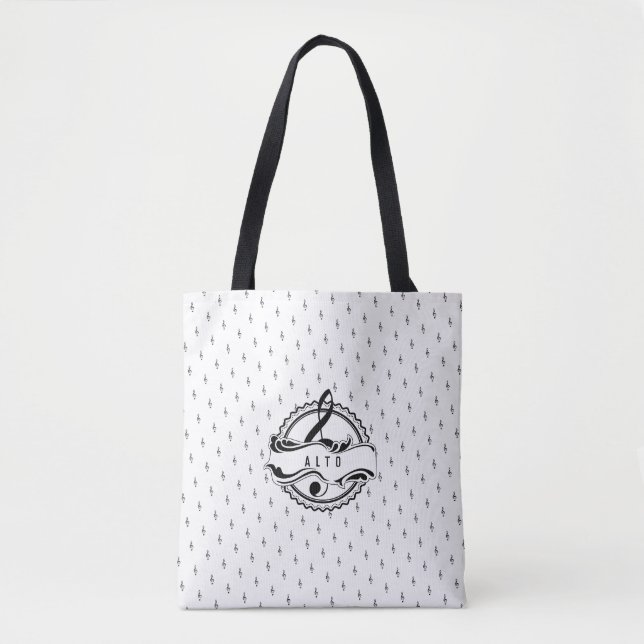 Bolso De Tela Tote de Nota Musical de Alto Singer (Anverso)