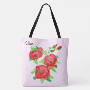 Bolso De Tela Tote de oficina rosa claro