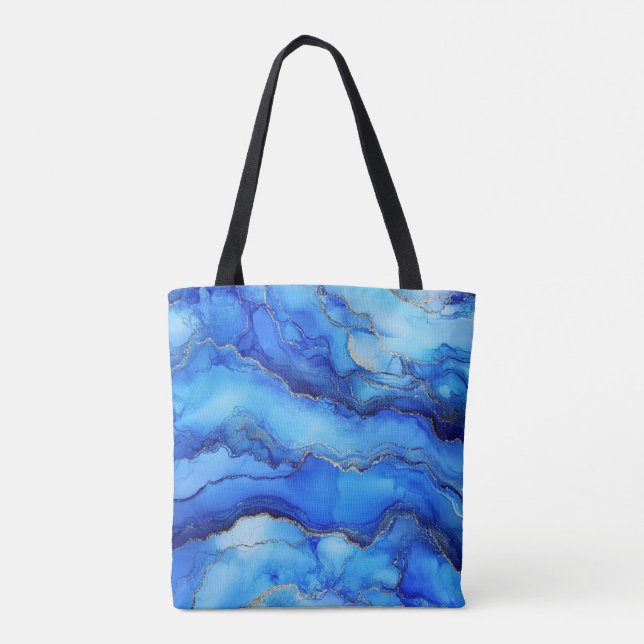 Bolso De Tela Tote de oro azul (Reverso)