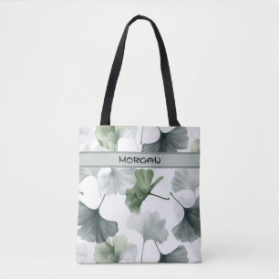 Bolso De Tela Tote de patrón de hoja de Ginkgo de color de agua 