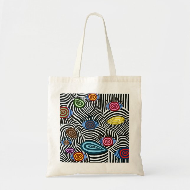 Bolso De Tela Tote de patrón de onda psicodélico - Arte abstract (Frente)