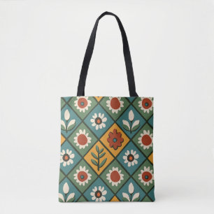 Bolso De Tela Tote de patrón floral vintage
