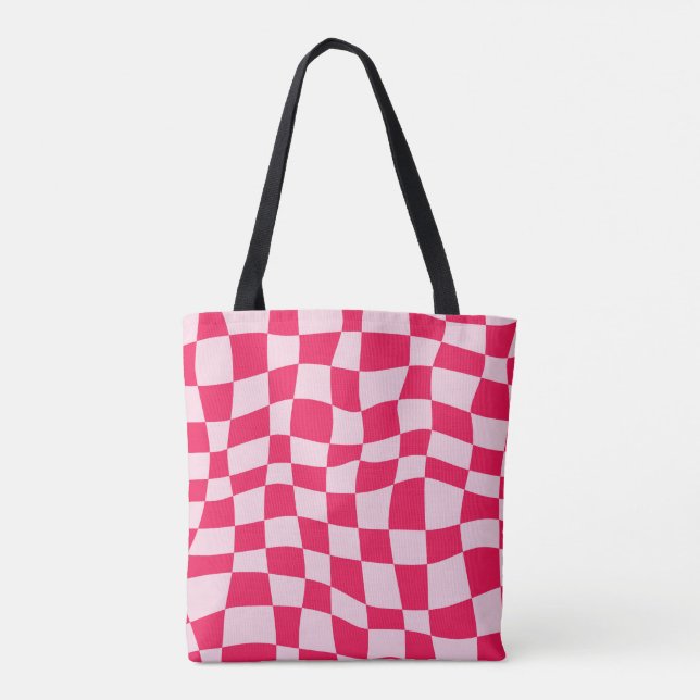 Bolso De Tela Tote de patrón rosado de moda (Reverso)