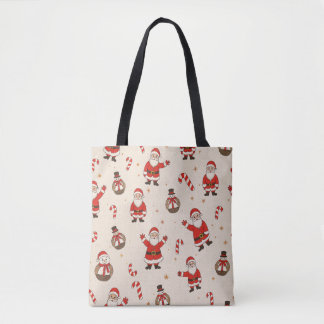 Bolso De Tela tote de patrones de navidad vintage