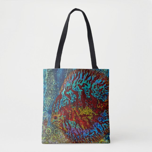 Bolso De Tela Tote de peces Discus (Anverso)