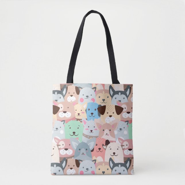 Bolso De Tela Tote de perros pequeños (Anverso)