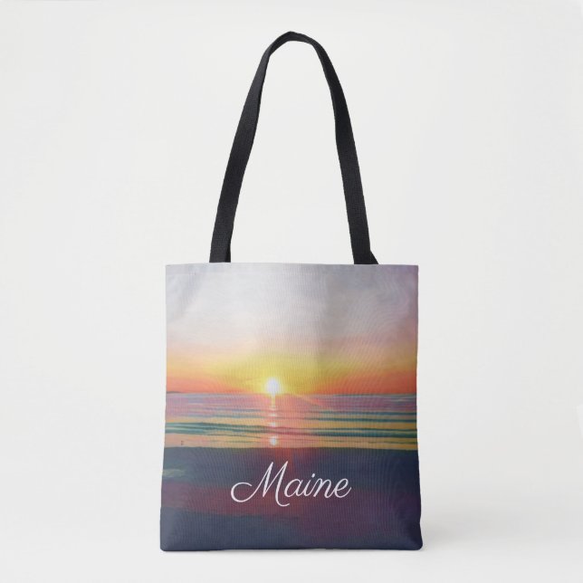 Bolso De Tela Tote de Personalizable principal Beach Sunrise (Anverso)