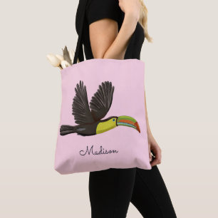 Bolso De Tela Tote de Personalizado de pájaro tropical tropical 