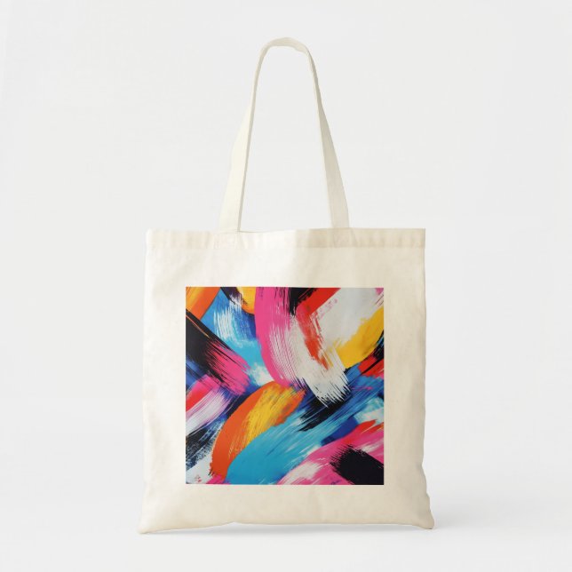 Bolso De Tela Tote de pincel vibrante (Frente)