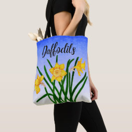 Bolso De Tela Tote de pintura de color de agua floral amarillo D