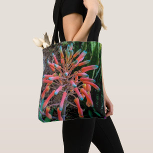 Bolso De Tela Tote de planta de aloe en floración