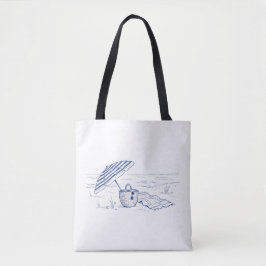 Bolso De Tela Tote de playa mediterránea