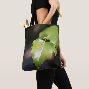 Bolso De Tela Tote de poliéster cepillado con hojas de primavera