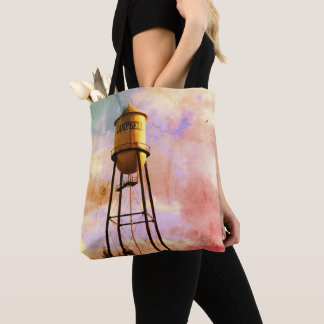 Bolso De Tela Tote de poliéster cepillado de la torre de agua de