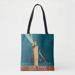 Bolso De Tela Tote de Poster de Viajes Vintage de Nueva York
