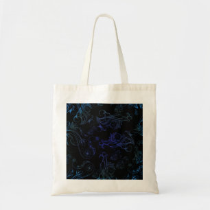 Bolso De Tela Tote de presupuesto azul floral