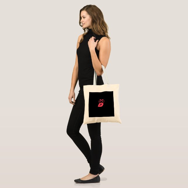 Bolso De Tela Tote de presupuesto de búho rosa (Anverso (modelo))