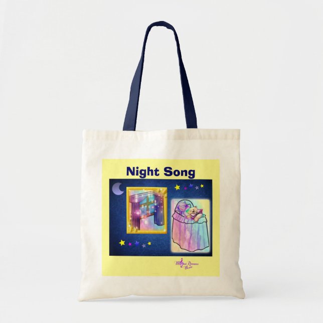 Bolso De Tela Tote de presupuesto de canción nocturna (Frente)