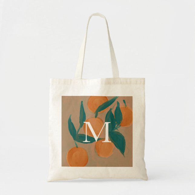 Bolso De Tela Tote de presupuesto de cosecha de frutas de monogr (Frente)