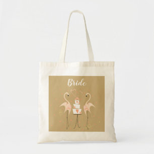 Bolso De Tela Tote de presupuesto de Flamingo Boda Bride