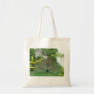 Bolso De Tela Tote de Presupuesto de Fotografía Jardín de Peacoc