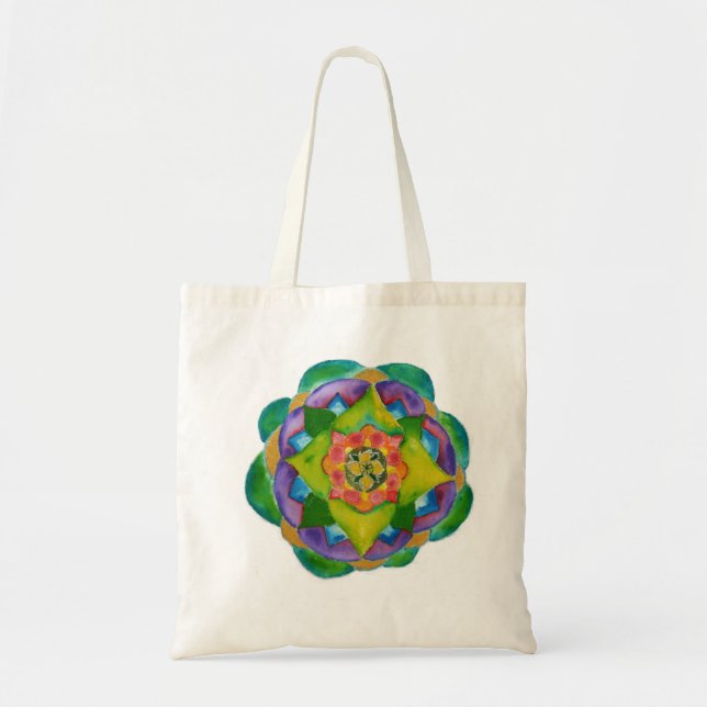 Bolso De Tela Tote de presupuesto de la pintura de Mandala (Frente)