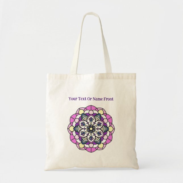 Bolso De Tela Tote de presupuesto de la primavera de Mandala (Frente)
