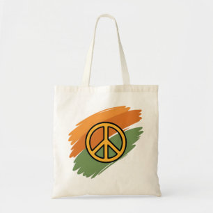 Bolso De Tela Tote de presupuesto de la Símbolo de la Paz de Oro