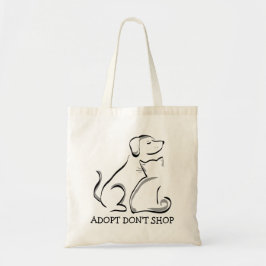 Bolso De Tela Tote de presupuesto de perro gato Adoptar no compr