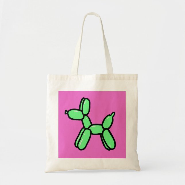 Bolso De Tela Tote de presupuesto de perro globo (Frente)