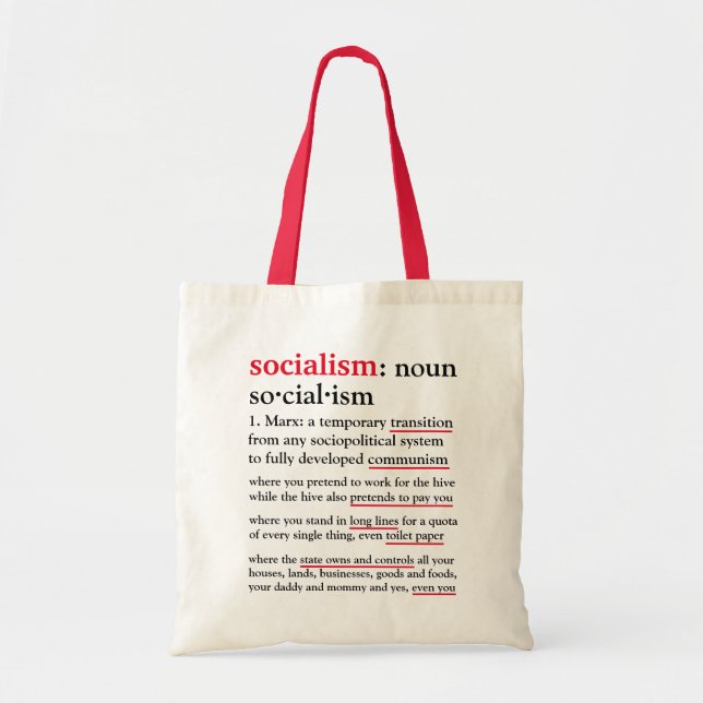 Bolso De Tela Tote de presupuesto definido por el socialismo (Frente)