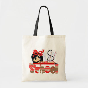 Bolso De Tela Tote de presupuesto escolar monograma
