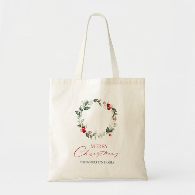 Bolso De Tela Tote de presupuesto navideño personalizado (Frente)
