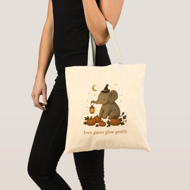 Bolso De Tela Tote de presupuesto para elefantes de Halloween -  (Anverso (producto))