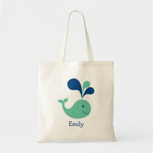 Bolso De Tela Tote de presupuesto para libros de ballenas