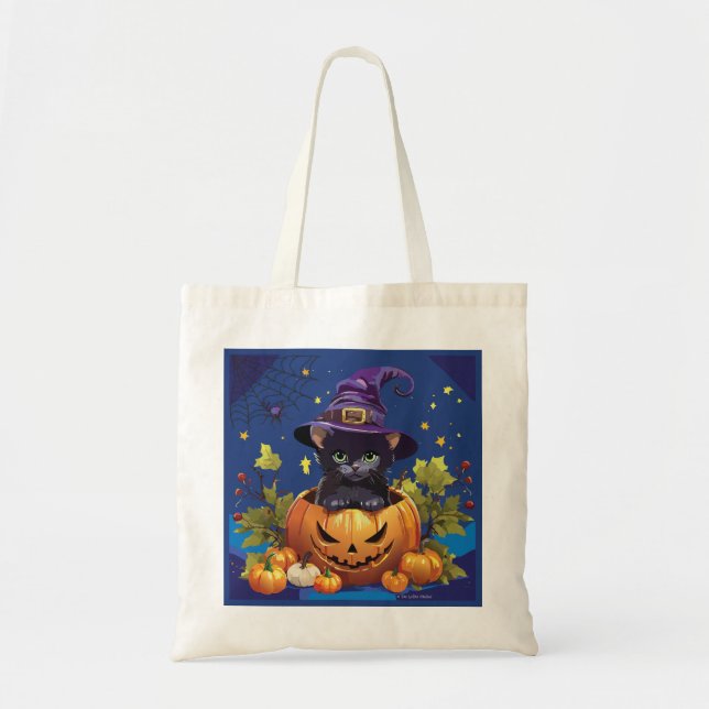 Bolso De Tela Tote de presupuesto personalizado de Halloween Can (Frente)