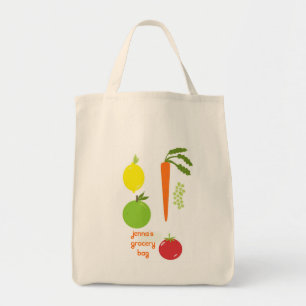 Bolso De Tela Tote de productos de la alimentación vegetal reut