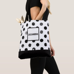 Bolso De Tela Tote de punto Allover Polka personalizado