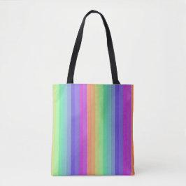 Bolso De Tela Tote de raya arcoiris Pastel brillante