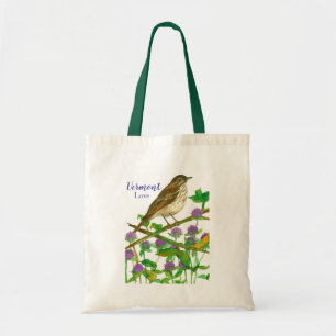 Bolso De Tela Tote de recuerdo Vermont Hermit Thrush Bird