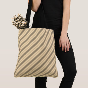 Bolso De Tela Tote de reflexión de bandas diagonales de oro clás