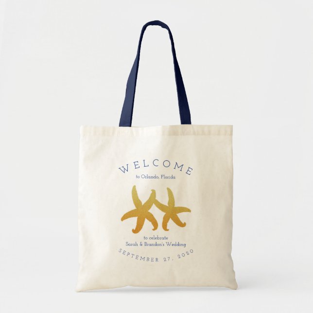 Bolso De Tela Tote de regalo de bienvenida de dos Starfish Desti (Frente)