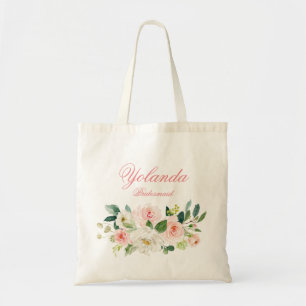 Bolso De Tela Tote de regalo de Boda de la dama de honor floral
