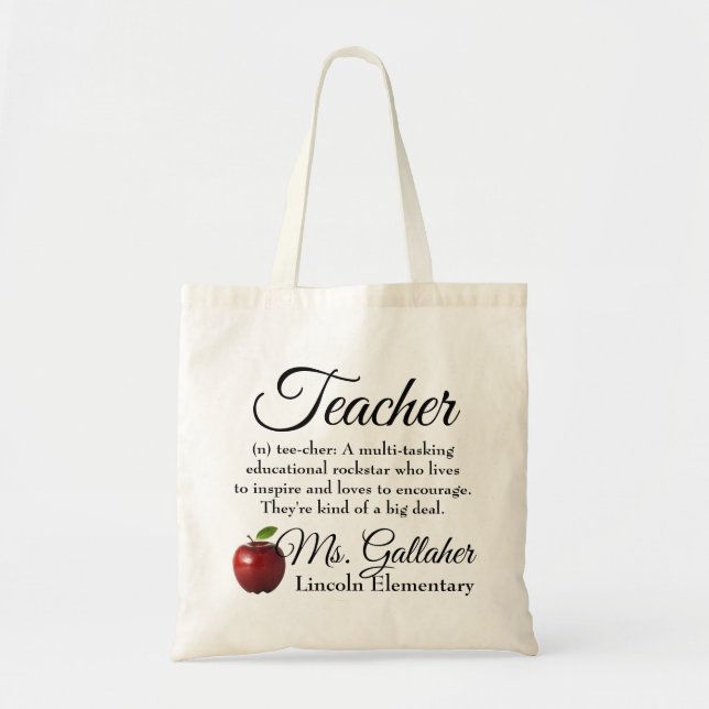 Bolso De Tela Tote de regalo para profesores (Frente)